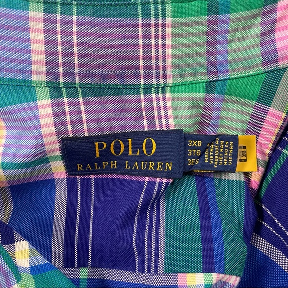 Polo by Ralph Lauren Men's Multicolor Plaid Dress Shirt, Long Sleeve, Size 3XB - Picture 14 of 14